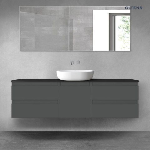 Vernal Oltens Vernal zestaw mebli łazienkowych 160 cm z blatem grafit mat/czarny mat 68406400 Vernal Oltens Vernal zestaw mebli łazienkowych 160 cm z blatem grafit mat/czarny mat 68406400