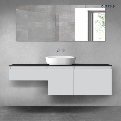 Vernal Oltens Vernal zestaw mebli łazienkowych 160 cm z blatem szary mat/czarny mat 68433700 Vernal Oltens Vernal zestaw mebli łazienkowych 160 cm z blatem szary mat/czarny mat 68433700