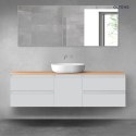 Vernal Oltens Vernal zestaw mebli łazienkowych 160 cm z blatem szary mat/dąb 68403700