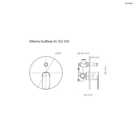 Gulfoss Oltens Gulfoss bateria wannowo-prysznicowa podtynkowa kompletna chrom 34102100