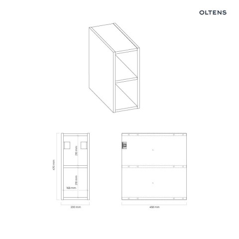 Vernal Oltens Vernal szafka 20 cm wisząca grafit mat 60021400 Vernal Oltens Vernal szafka 20 cm wisząca grafit mat 60021400