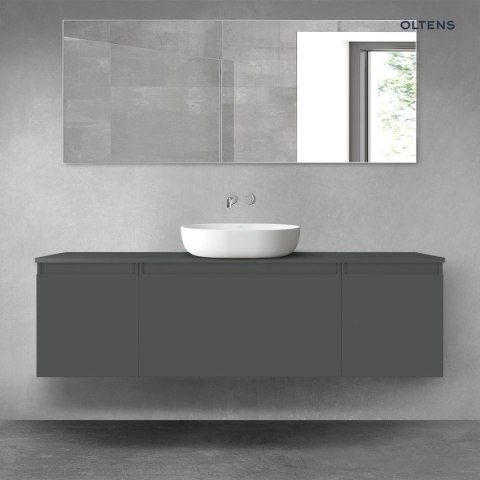 Vernal Oltens Vernal zestaw mebli łazienkowych 160 cm z blatem grafit mat 68470400 Vernal Oltens Vernal zestaw mebli łazienkowych 160 cm z blatem grafit mat 68470400