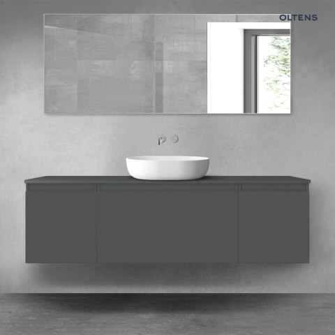Vernal Oltens Vernal zestaw mebli łazienkowych 160 cm z blatem grafit mat 68476400 Vernal Oltens Vernal zestaw mebli łazienkowych 160 cm z blatem grafit mat 68476400