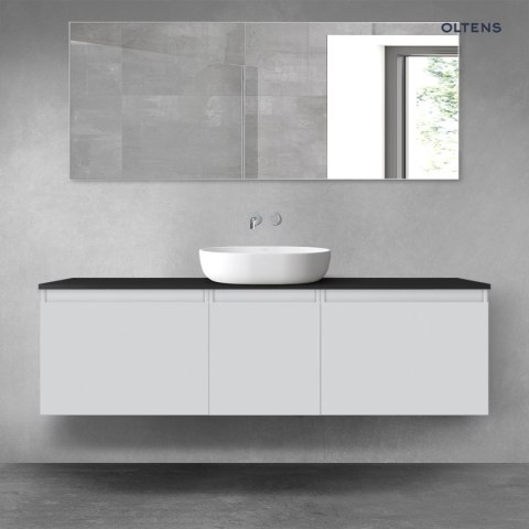Vernal Oltens Vernal zestaw mebli łazienkowych 160 cm z blatem szary mat/czarny mat 68422700 Vernal Oltens Vernal zestaw mebli łazienkowych 160 cm z blatem szary mat/czarny mat 68422700