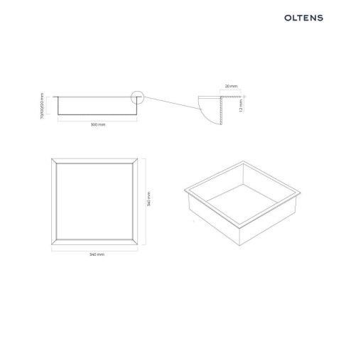 Grotta Oltens Grotta półka wnękowa 30x30x10 cm czarny mat 97000300 Grotta Oltens Grotta półka wnękowa 30x30x10 cm czarny mat 97000300