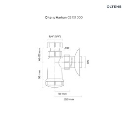 Harkan Oltens Harkan syfon umywalkowy butelkowy 1 1/4 plastikowy biały 02101000