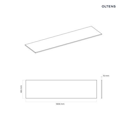 Vernal Oltens Vernal blat 180 cm naszafkowy slim biały połysk 63009000 Vernal Oltens Vernal blat 180 cm naszafkowy slim biały połysk 63009000