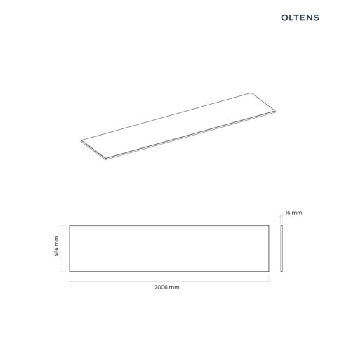Vernal Oltens Vernal blat 200 cm naszafkowy slim szary mat 63010700 Vernal Oltens Vernal blat 200 cm naszafkowy slim szary mat 63010700