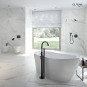 Bo Oltens Bo ścianka prysznicowa Walk-In 120 cm czarny mat/szkło przezroczyste 22004300