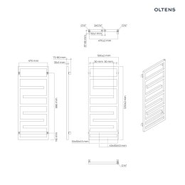 Flamma Oltens Flamma grzejnik łazienkowy 121x50 czarny mat 55015300