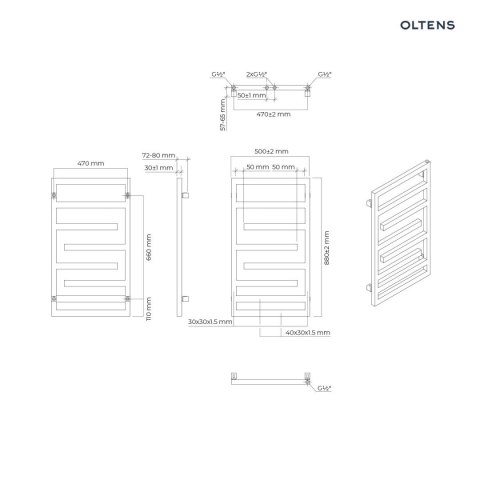 Flamma Oltens Flamma grzejnik łazienkowy 88x50 biały 55014000 Flamma Oltens Flamma grzejnik łazienkowy 88x50 biały 55014000