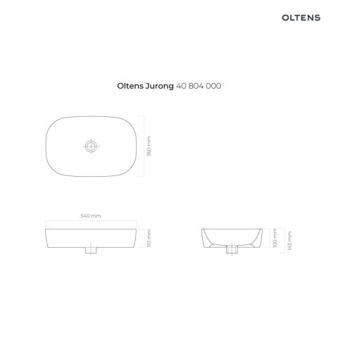 Jurong Oltens Jurong umywalka 54x36 cm nablatowa z powłoką SmartClean biała 40804000 Jurong Oltens Jurong umywalka 54x36 cm nablatowa z powłoką SmartClean biała 40804000