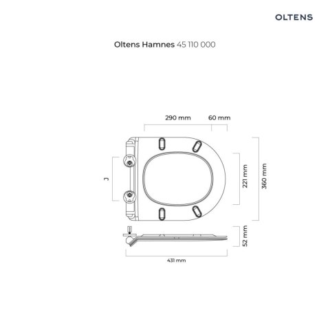 Hamnes Oltens Hamnes deska sedesowa wolnoopadająca Slim twarda biała 45110000 Hamnes Oltens Hamnes deska sedesowa wolnoopadająca Slim twarda biała 45110000
