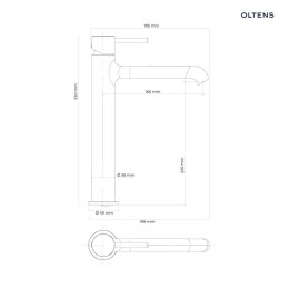 Molle Slim Oltens Molle Slim bateria umywalkowa stojąca wysoka złoto szczotkowane 32403810