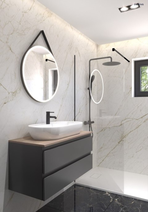Bergytan Oltens Bergytan brodzik 100x90 cm prostokątny RockSurface biały 15101000 Bergytan Oltens Bergytan brodzik 100x90 cm prostokątny RockSurface biały 15101000