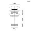 Halsa Oltens Halsa korek do umywalki klik klak okrągły z przelewem G1 1/4 chrom 05101100