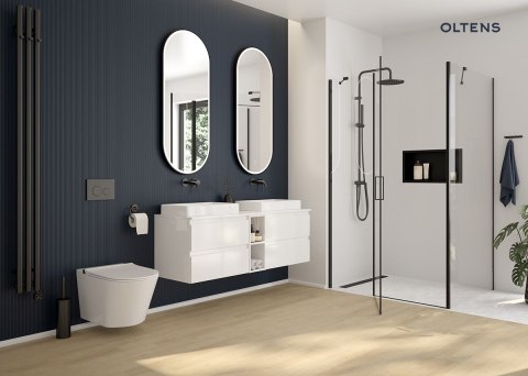 Langan Oltens Langan 80 uniwersalny 2w1 odpływ prysznicowy liniowy 80 cm z kołnierzem czarny mat 30007300 Langan Oltens Langan 80 uniwersalny 2w1 odpływ prysznicowy liniowy 80 cm z kołnierzem czarny mat 30007300