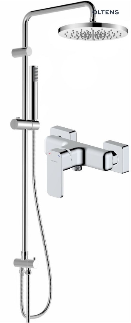 Hadsel Oltens Hadsel zestaw prysznicowy z baterią prysznicową ścienną chrom 36055100 Hadsel Oltens Hadsel zestaw prysznicowy z baterią prysznicową ścienną chrom 36055100