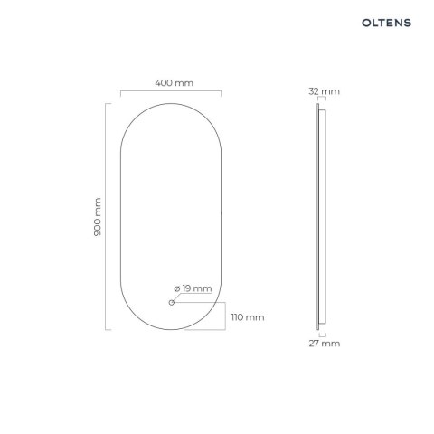 Nordlis Oltens Nordlis lustro 40x90 cm owalne z oświetleniem LED i systemem Klarglas 64113000 Nordlis Oltens Nordlis lustro 40x90 cm owalne z oświetleniem LED i systemem Klarglas 64113000