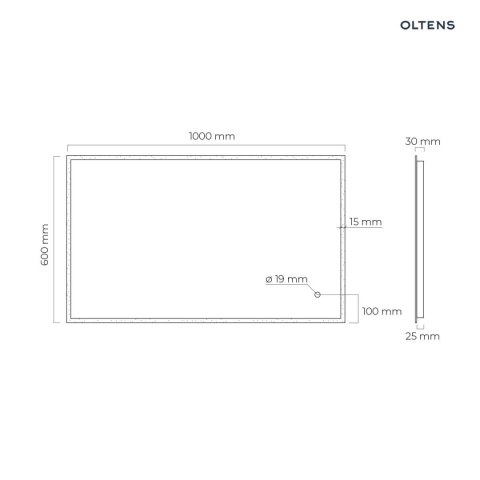 Nordlis Oltens Nordlis lustro 60x100 cm prostokątne z oświetleniem LED i systemem Klarglas 64106000 Nordlis Oltens Nordlis lustro 60x100 cm prostokątne z oświetleniem LED i systemem Klarglas 64106000