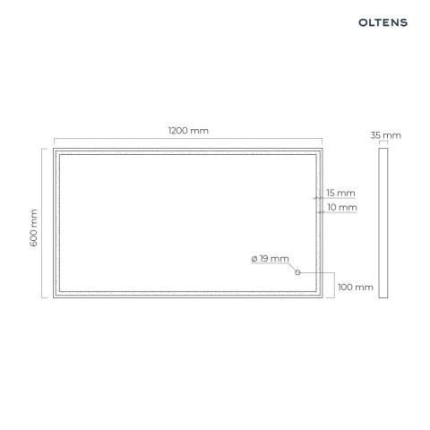 Nordlis Oltens Nordlis lustro 60x120 cm prostokątne z oświetleniem LED i systemem Klarglas 64107300 Nordlis Oltens Nordlis lustro 60x120 cm prostokątne z oświetleniem LED i systemem Klarglas 64107300