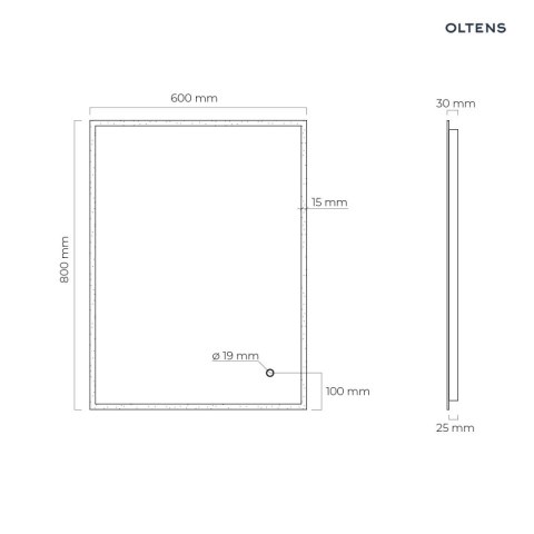 Nordlis Oltens Nordlis lustro 60x80 cm prostokątne z oświetleniem LED i systemem Klarglas 64105000 Nordlis Oltens Nordlis lustro 60x80 cm prostokątne z oświetleniem LED i systemem Klarglas 64105000