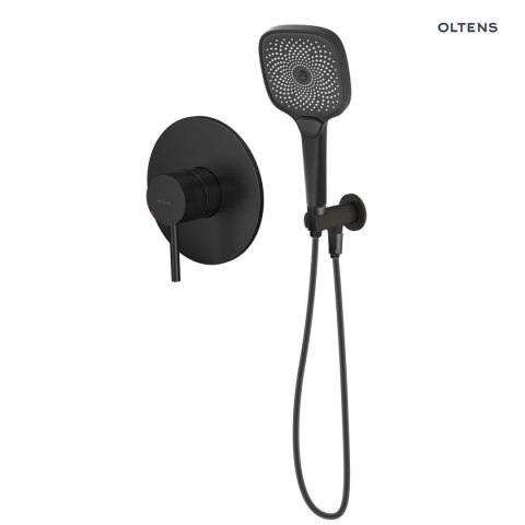 Molle Oltens Molle zestaw bateria prysznicowa podtynkowa ze słuchawką 3 funkcyjną Havis EasyClick (S) czarny mat 36031300