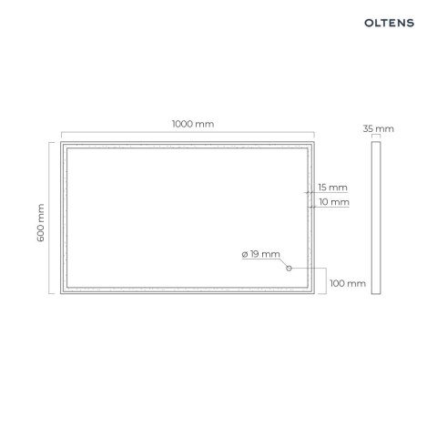 Nordlis Oltens Nordlis lustro 60x100 cm prostokątne z oświetleniem LED i systemem Klarglas 64106300 Nordlis Oltens Nordlis lustro 60x100 cm prostokątne z oświetleniem LED i systemem Klarglas 64106300