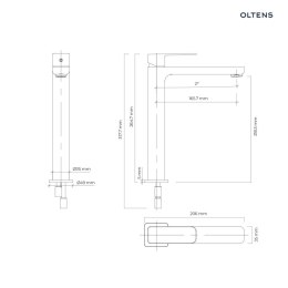 Hadsel Oltens Hadsel bateria umywalkowa stojąca wysoka grafit 32404400