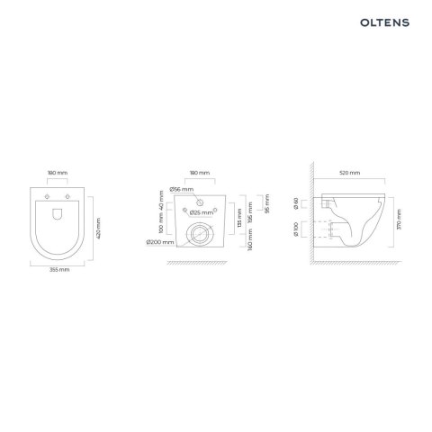 Hamnes Oltens Hamnes Stille miska wisząca WC PureRim SmartClean czarna 42521300 Hamnes Oltens Hamnes Stille miska wisząca WC PureRim SmartClean czarna 42521300