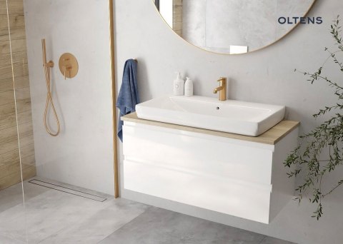 Molle Oltens Molle bateria wannowo-prysznicowa podtynkowa kompletna złoto szczotkowane 34100810