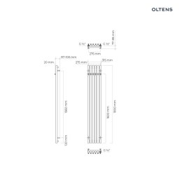 Stang Oltens Stang grzejnik łazienkowy 180x31,5 cm miedź szczotkowana 55018610