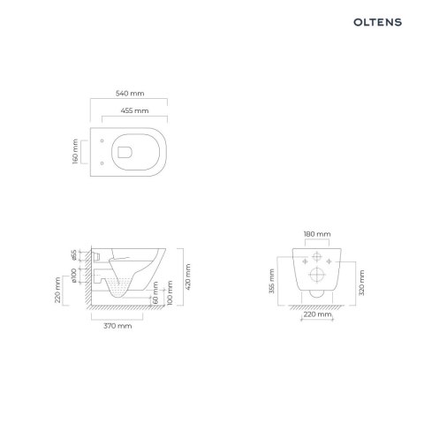 Hadsel Oltens Hadsel miska WC wisząca PureRim z powłoką SmartClean biała 42539000 Hadsel Oltens Hadsel miska WC wisząca PureRim z powłoką SmartClean biała 42539000
