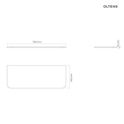 Hamnes Oltens Hamnes blat naszafkowy 120 cm biały mat 63015000 Hamnes Oltens Hamnes blat naszafkowy 120 cm biały mat 63015000
