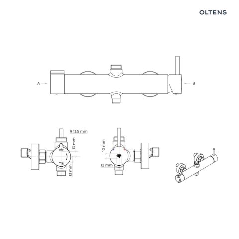 Molle Oltens Molle zestaw prysznicowy nikiel 36504910