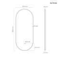 Nordlis Oltens Nordlis lustro 50x120 cm owalne z oświetleniem od tyłu z matą grzewczą złoty 64114800