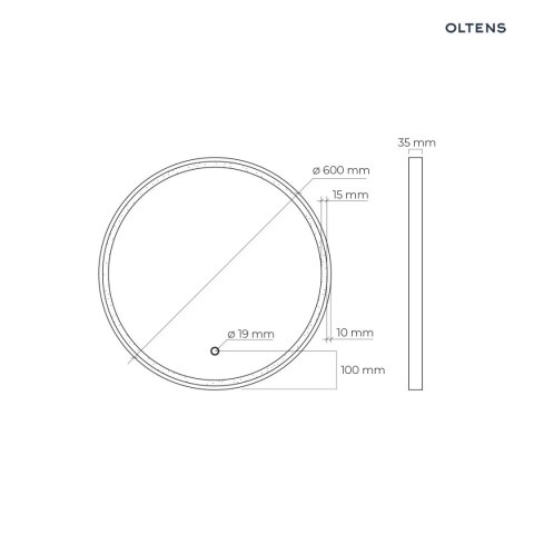 Nordlis Oltens Nordlis lustro 60x60 cm okrągłe z oświetleniem z przodu z matą grzewczą złoty 64100800 Nordlis Oltens Nordlis lustro 60x60 cm okrągłe z oświetleniem z przodu z matą grzewczą złoty 64100800