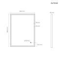 Nordlis Oltens Nordlis lustro 60x80 cm prostokątne z oświetleniem z przodu z matą grzewczą czarny 64105300
