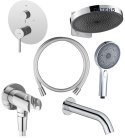Rann Oltens Rann zestaw bateria wannowo-prysznicowa podtynkowa z deszczownicą Vann i słuchawką 3 funkcyjną Havis EasyClick chrom 3607