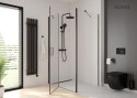 Verdal Oltens Verdal kabina prysznicowa 100x90 cm prostokątna drzwi ze ścianką czarny mat/szkło przezroczyste 20211300