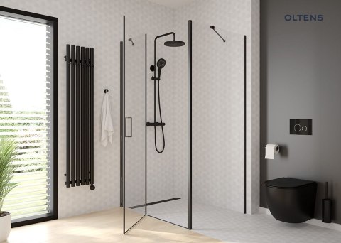 Verdal Oltens Verdal kabina prysznicowa 80x100 cm prostokątna drzwi ze ścianką czarny mat/szkło przezroczyste 20206300 Verdal Oltens Verdal kabina prysznicowa 80x100 cm prostokątna drzwi ze ścianką czarny mat/szkło przezroczyste 20206300