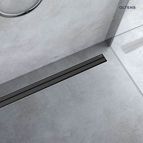 Langan Oltens Langan Slim odpływ prysznicowy liniowy 60 cm czarny/czarny mat 30009300