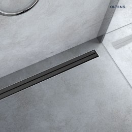 Langan Slim Oltens Langan Slim 80 maskownica odpływu prysznicowego liniowego czarny/czarny mat 30019300