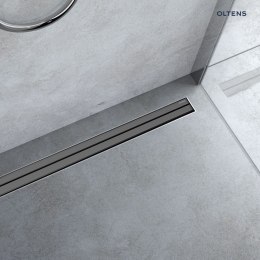 Langan Slim Oltens Langan Slim 80 maskownica odpływu prysznicowego liniowego grafit połysk/grafit szczotkowany 30019400