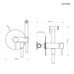 Molle Oltens Molle bateria bidetowa podtynkowa miedź szczotkowana 31100610