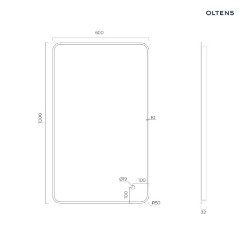 Nordlis Oltens Nordlis lustro 60x100 cm prostokątne z oświetleniem od tyłu z matą grzewczą miedź szczotkowana 64120610 Nordlis Oltens Nordlis lustro 60x100 cm prostokątne z oświetleniem od tyłu z matą grzewczą miedź szczotkowana 64120610