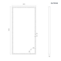 Nordlis Oltens Nordlis lustro 60x120 cm prostokątne z oświetleniem z przodu z matą grzewczą miedź szczotkowana 64107610