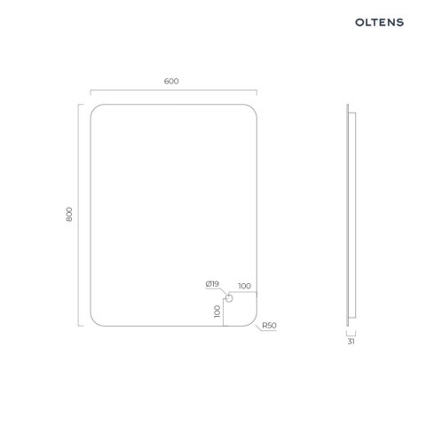 Nordlis Oltens Nordlis lustro 60x80 cm prostokątne z oświetleniem od tyłu z matą grzewczą 64119000 Nordlis Oltens Nordlis lustro 60x80 cm prostokątne z oświetleniem od tyłu z matą grzewczą 64119000
