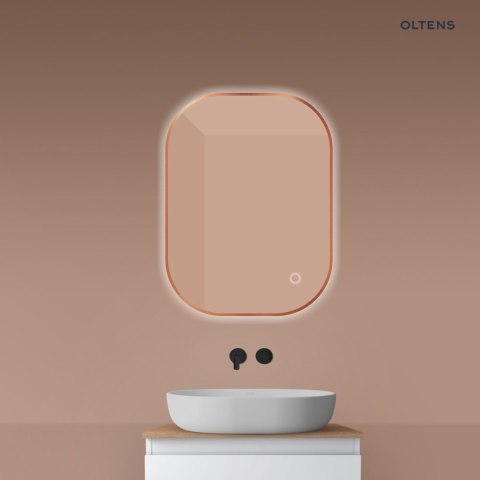 Nordlis Oltens Nordlis lustro 60x80 cm prostokątne z oświetleniem od tyłu z matą grzewczą miedź szczotkowana 64126610 Nordlis Oltens Nordlis lustro 60x80 cm prostokątne z oświetleniem od tyłu z matą grzewczą miedź szczotkowana 64126610