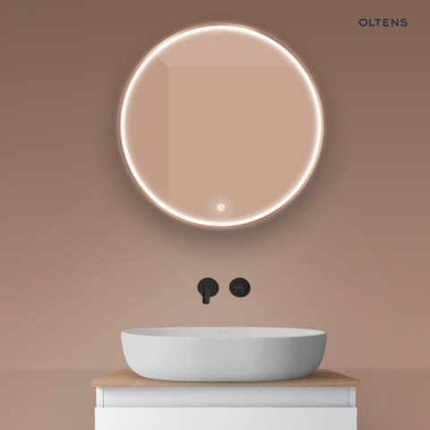 Nordlis Oltens Nordlis lustro 60 cm okrągłe z oświetleniem z przodu z matą grzewczą miedź szczotkowana 64100610 Nordlis Oltens Nordlis lustro 60 cm okrągłe z oświetleniem z przodu z matą grzewczą miedź szczotkowana 64100610